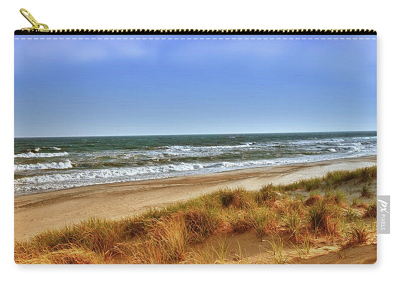 Beach Zip Pouch featuring the photograph Missing the Beach by Anthony M Davis