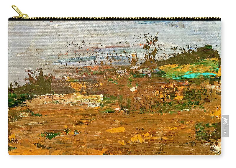 Landscape Carry-all Pouch featuring the painting Misty Meadow by Teresa Moerer