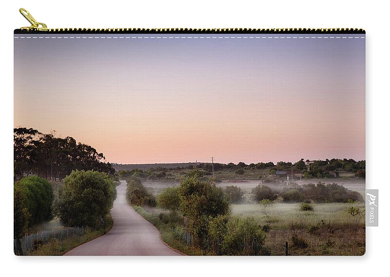 Portugal Zip Pouch featuring the photograph Misty morning in Portugal by Naomi Maya