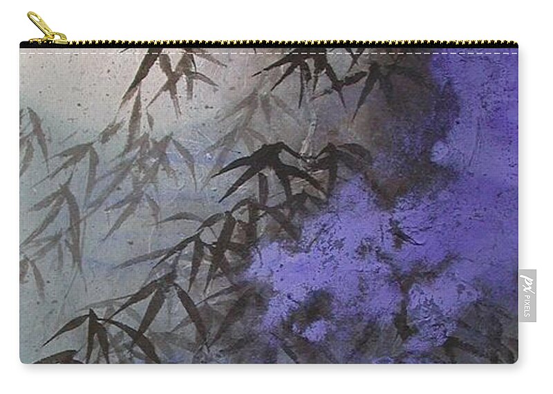 Moon Zip Pouch featuring the painting Misty Night by Vina Yang