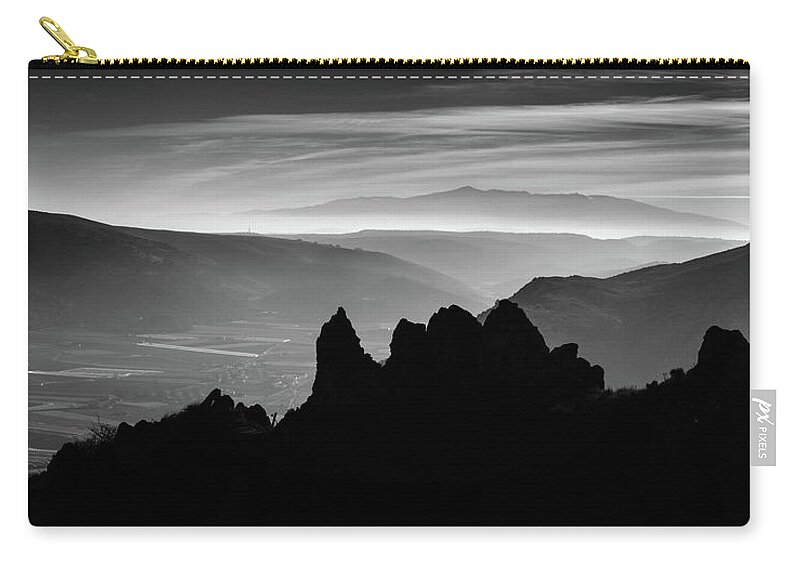 Sierra Nevada Zip Pouch featuring the photograph Misty Sierra Nevada by Gary Browne