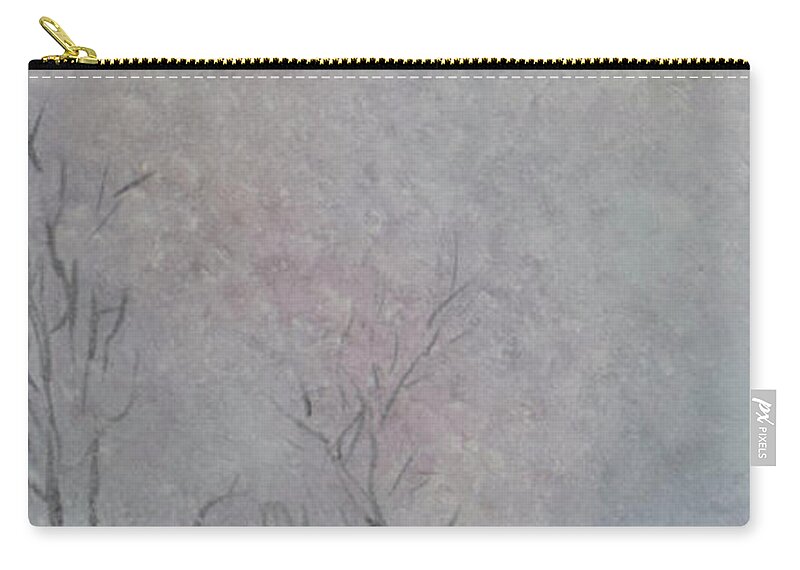 Natural Zip Pouch featuring the painting Mixed Emotions Rising by Alina Deica