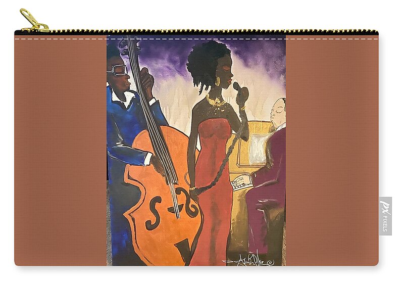  Carry-all Pouch featuring the painting Mo JAZZ by Angie ONeal