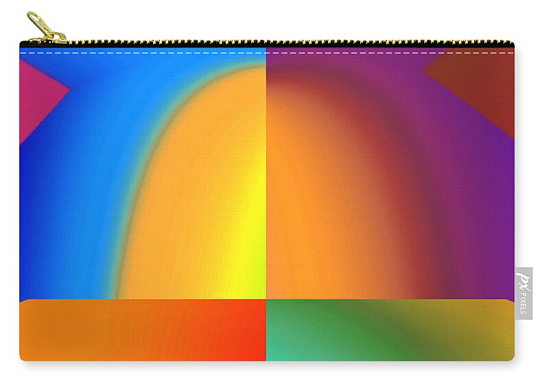 Abstract Zip Pouch featuring the digital art Mod 60's Throwback - UFO by Ronald Mills