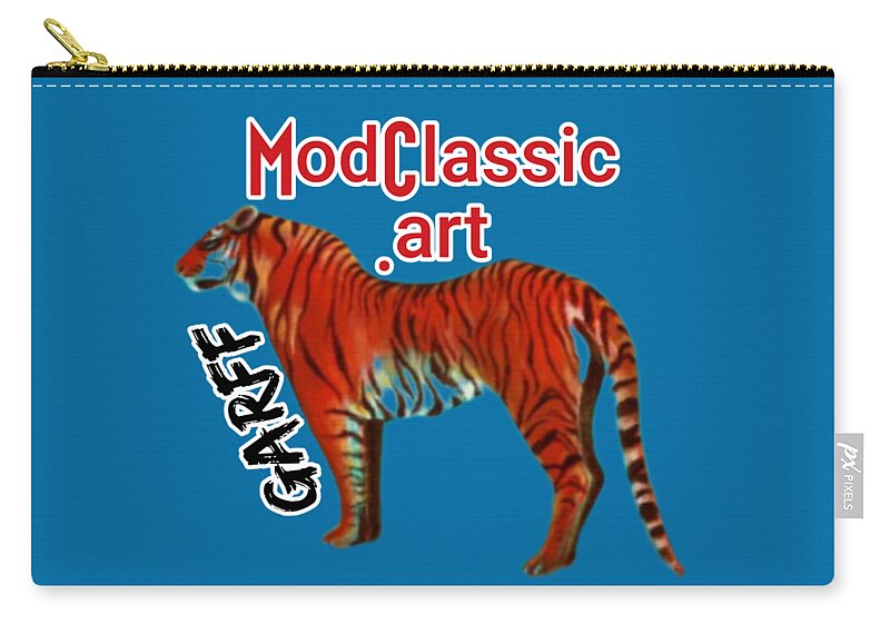 Tigers Zip Pouch featuring the painting ModClassic Art Tiger by Enrico Garff