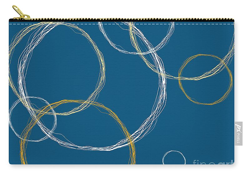 Abstract Circles Carry-all Pouch featuring the digital art Modern Abstract Circles Design by Patricia Awapara