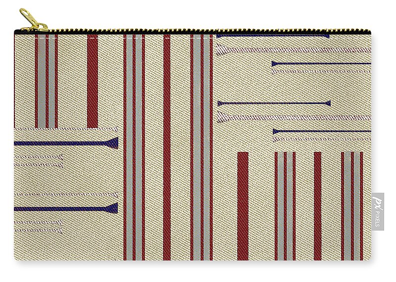 Stripe Carry-all Pouch featuring the digital art Modern African Ticking Stripe by Sand And Chi