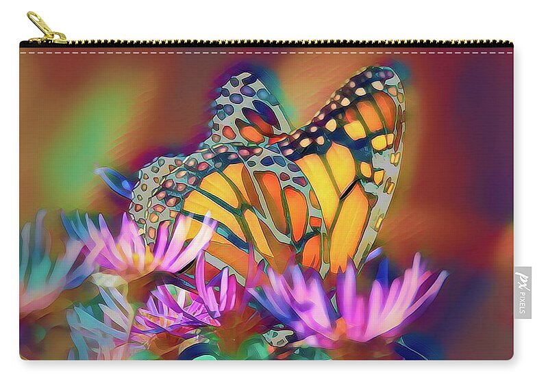 Butterfly Zip Pouch featuring the photograph Modern Monarch by Mary Walchuck