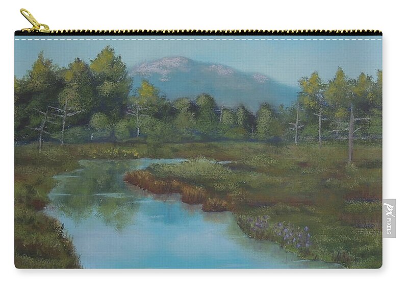 Monadock Zip Pouch featuring the pastel Monadnock Reflections by Carol Corliss