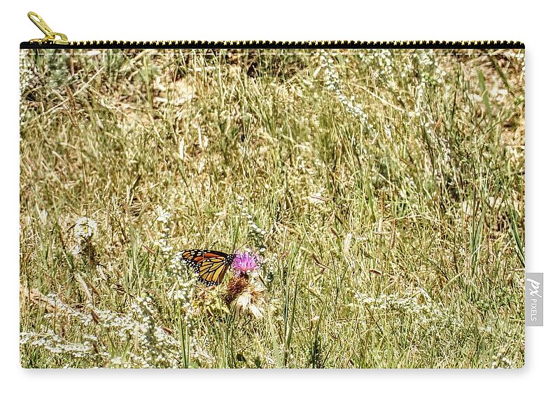 Butterfly Zip Pouch featuring the photograph Monarch Butterfly by Amanda R Wright
