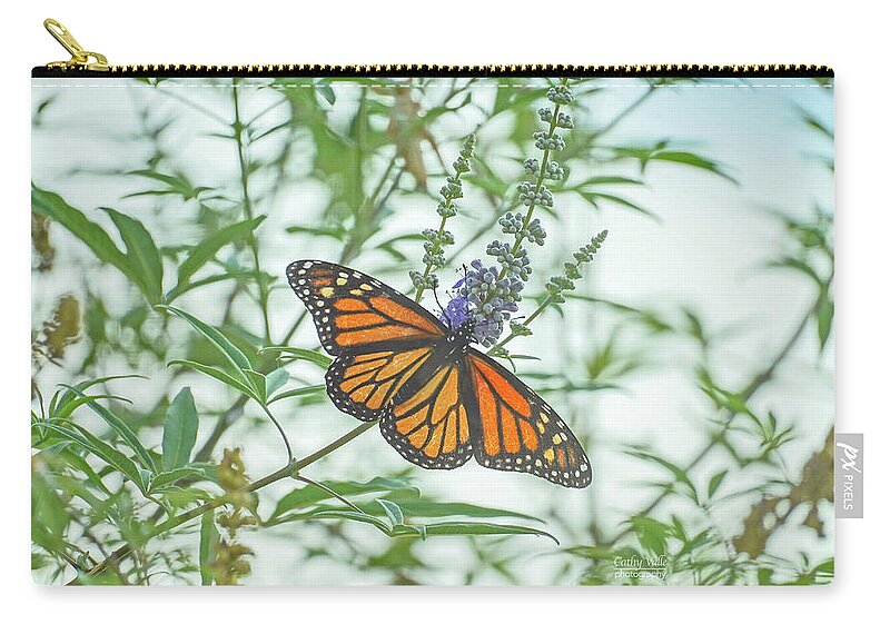 Monarch Butterfly Zip Pouch featuring the photograph Monarch Butterfly by Cathy Valle