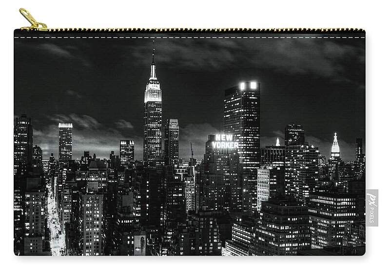 New York Zip Pouch featuring the photograph Monochrome City by Andrew Paranavitana