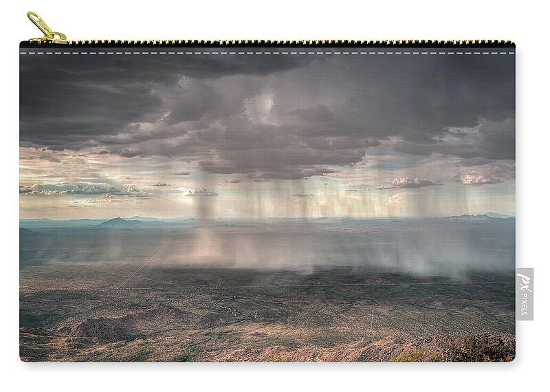 Monsoon Zip Pouch featuring the photograph Monsoon Rains by Laura Hedien