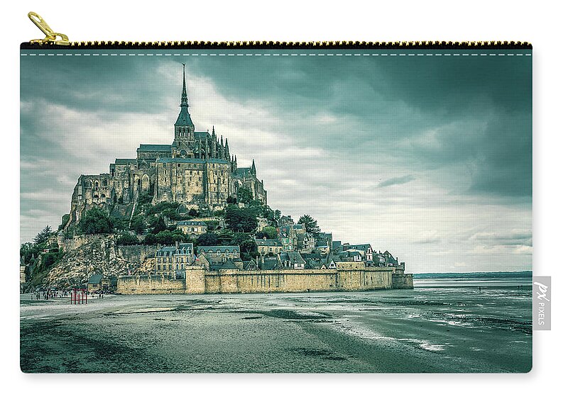 Horizontal Zip Pouch featuring the photograph Mont-Saint-Michel in Normandy by Benoit Bruchez