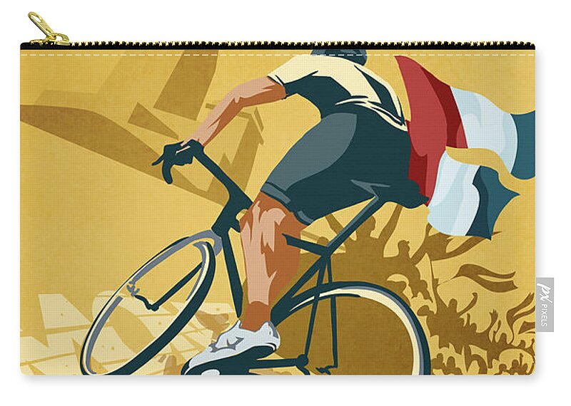 Retro Poster Art Carry-all Pouch featuring the painting Mont Ventoux by Sassan Filsoof