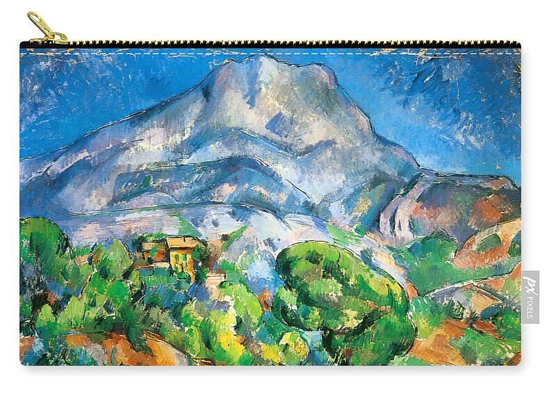 Cezanne Carry-all Pouch featuring the painting Monte Sainte-Victoire above the Tholonet Road 1896 by Paul Cezanne