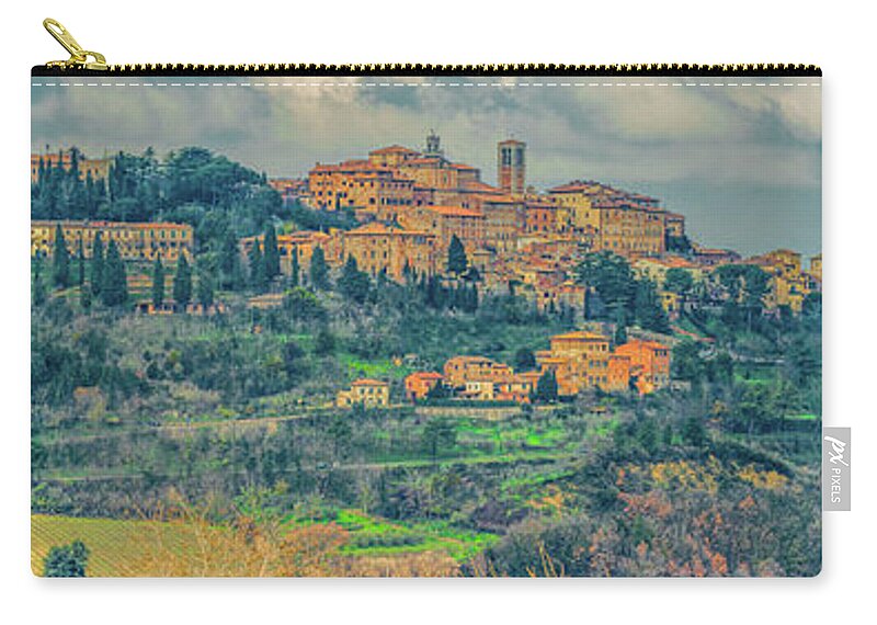 Montepulciano Carry-all Pouch featuring the photograph Montepulciano Panorama by Marcy Wielfaert