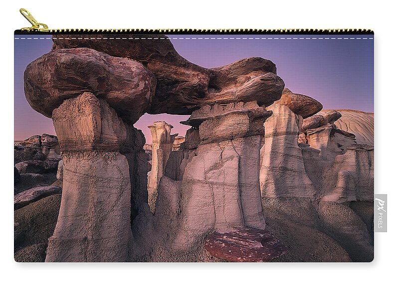 Bisti Zip Pouch featuring the photograph Monumental Bisti by Peter Boehringer