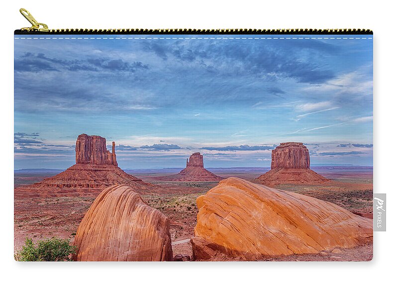 Monument Valley Zip Pouch featuring the photograph Monumental Twilight by Jurgen Lorenzen