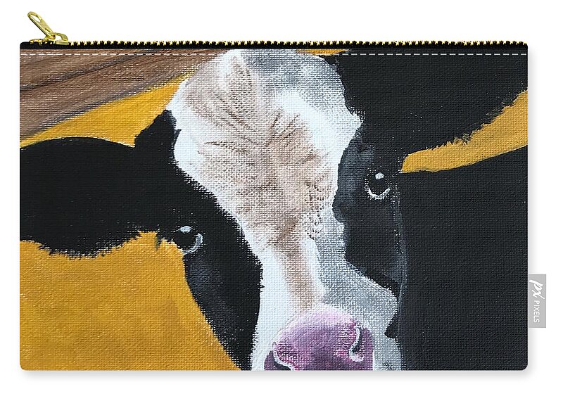 Pets Carry-all Pouch featuring the painting Moo Cow by Kathie Camara