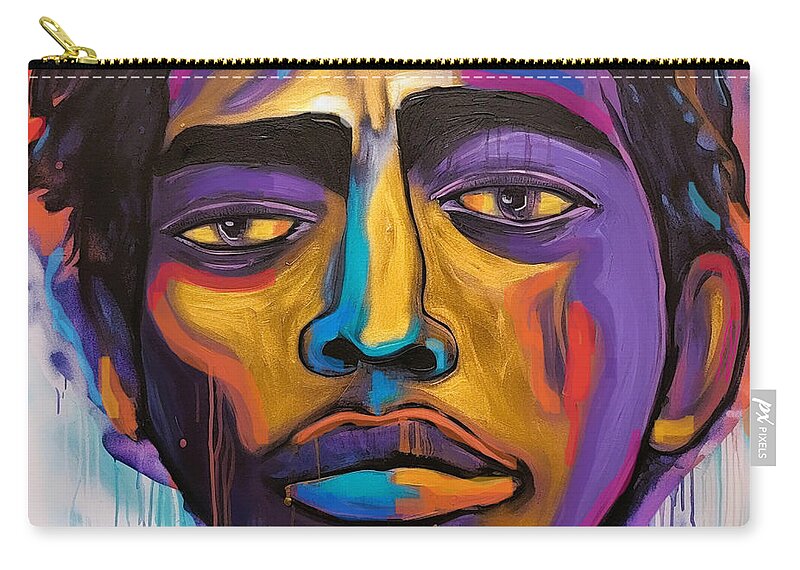 Man Zip Pouch featuring the painting Mood II Art Print by Crystal Stagg
