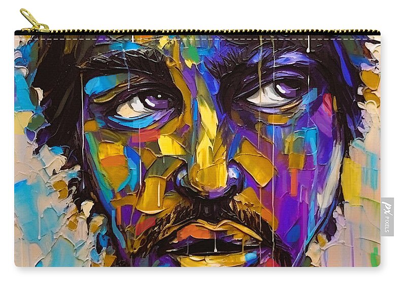 Man Zip Pouch featuring the painting Mood III Art Print by Crystal Stagg