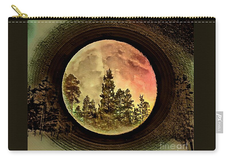 Moon Zip Pouch featuring the photograph Moon and Trees Fantasia by Sea Change Vibes