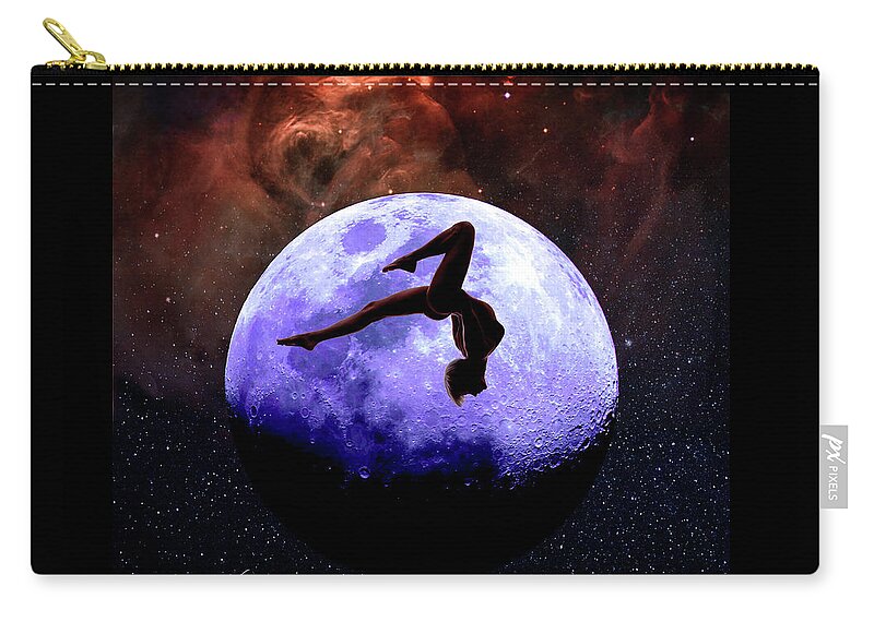 Dancer Zip Pouch featuring the pyrography Moon Dancer by Jim Trotter