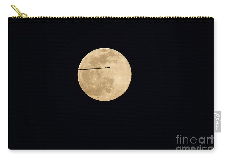 Moon Zip Pouch featuring the photograph Moon Flyby by Yvonne M Smith