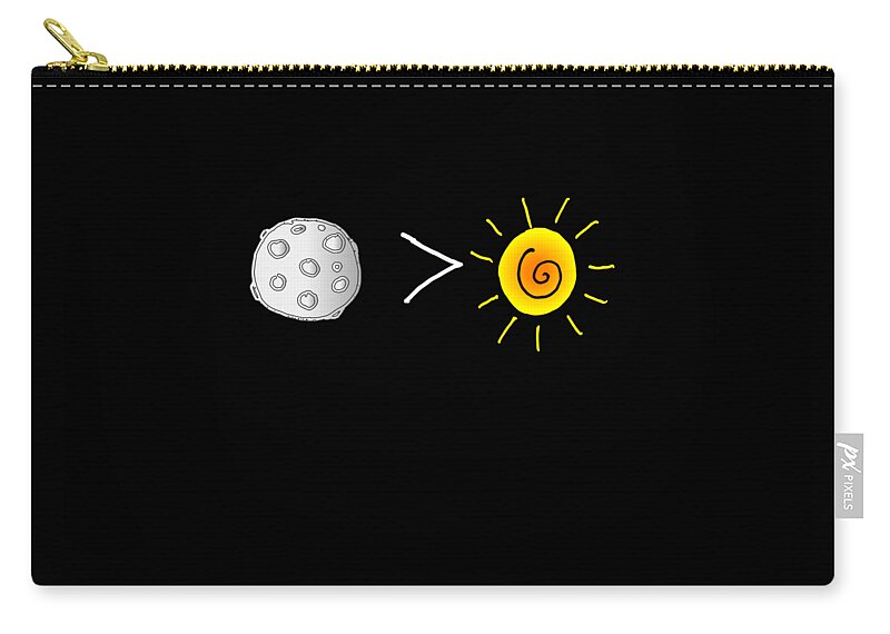 Funny Zip Pouch featuring the digital art Moon Is Greater Than The Sun Total Solar Eclipse by Flippin Sweet Gear