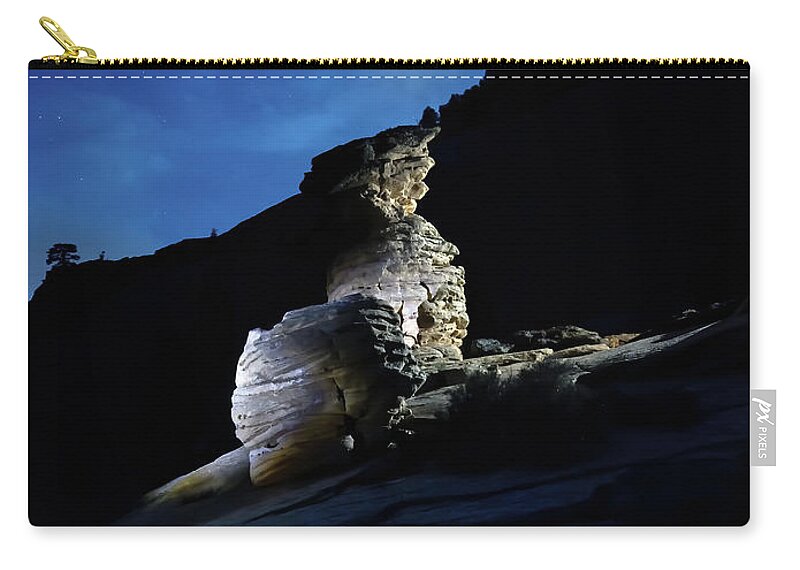Night Zip Pouch featuring the photograph Moon Lit Hoodoo by Tom Watkins PVminer pixs