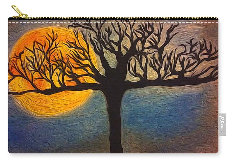 Moonlight Zip Pouch featuring the mixed media Moon Lite by Joanna Smith
