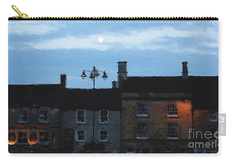Stow-in-the-wold Carry-all Pouch featuring the photograph Moon Over Stow by Brian Watt