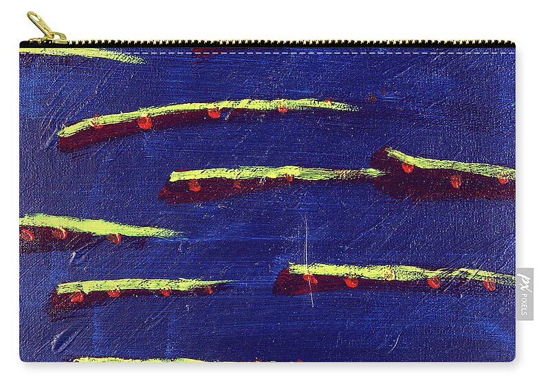  Zip Pouch featuring the painting Moonlit Migration by Mark Lyons