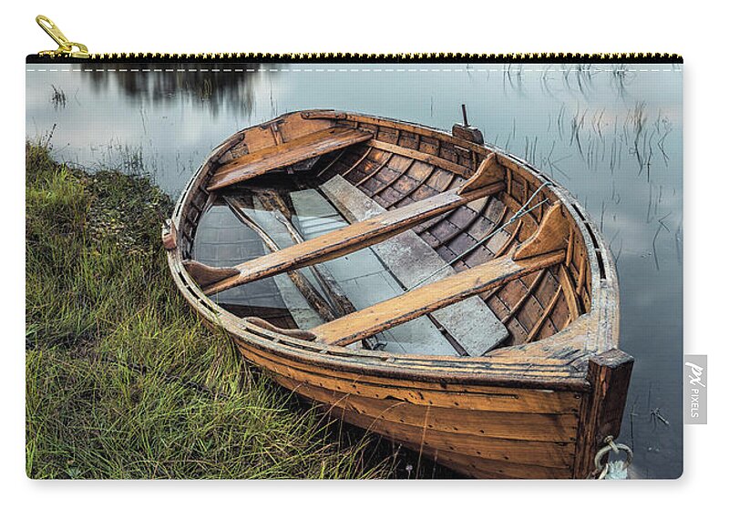 Loch Awe Zip Pouch featuring the photograph Moored on Loch Awe by Dave Bowman