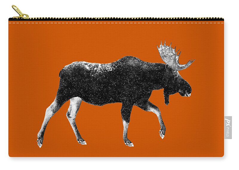 Moose Zip Pouch featuring the photograph Moose Shirt Design by Max Waugh