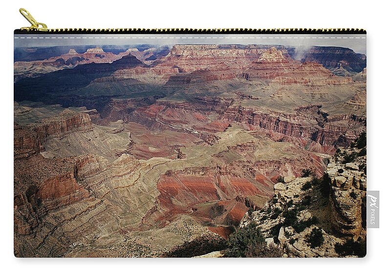 Arizona Zip Pouch featuring the photograph Moran Point Storm by Tom Daniel