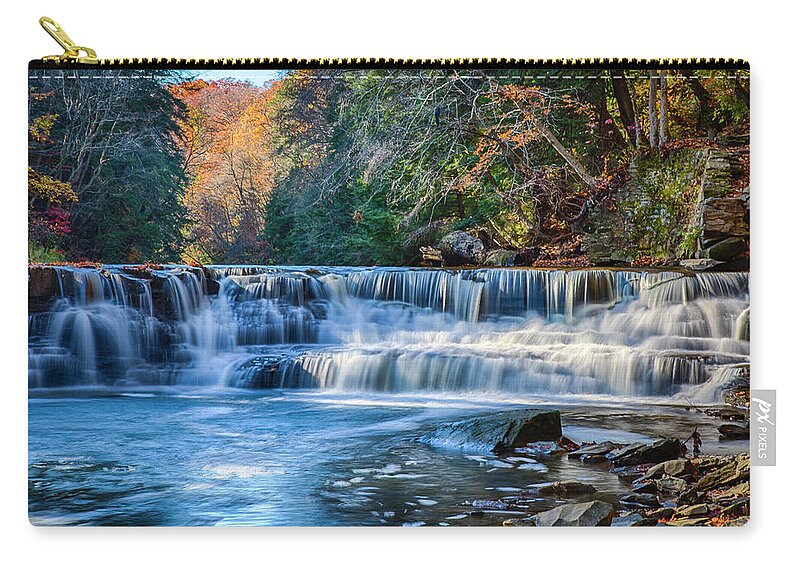 Squaw Zip Pouch featuring the photograph More of this beautiful Squaw Rock Falls - Chagrin River by Jack R Perry