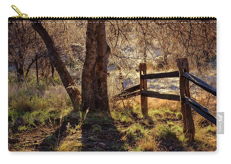 Morning Zip Pouch featuring the photograph Morning at Half Moon Ranch Dragoon Mountains by Mary Lee Dereske