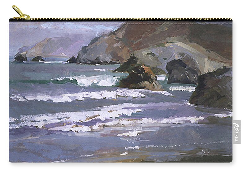 Catalina Island Paintings Zip Pouch featuring the painting Morning at Shark Harbor by Elizabeth - Betty Jean Billups