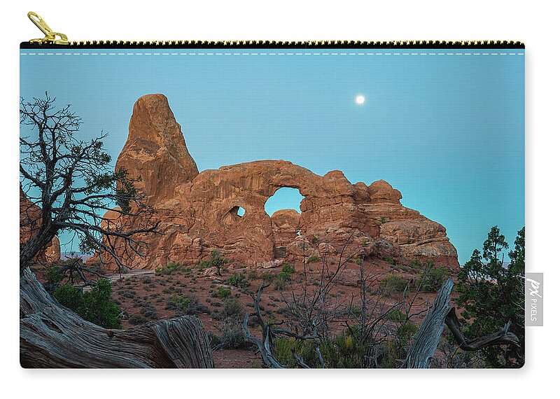 Arches National Park Zip Pouch featuring the photograph Morning Blue Hour at Turret Arch by Ron Long Ltd Photography