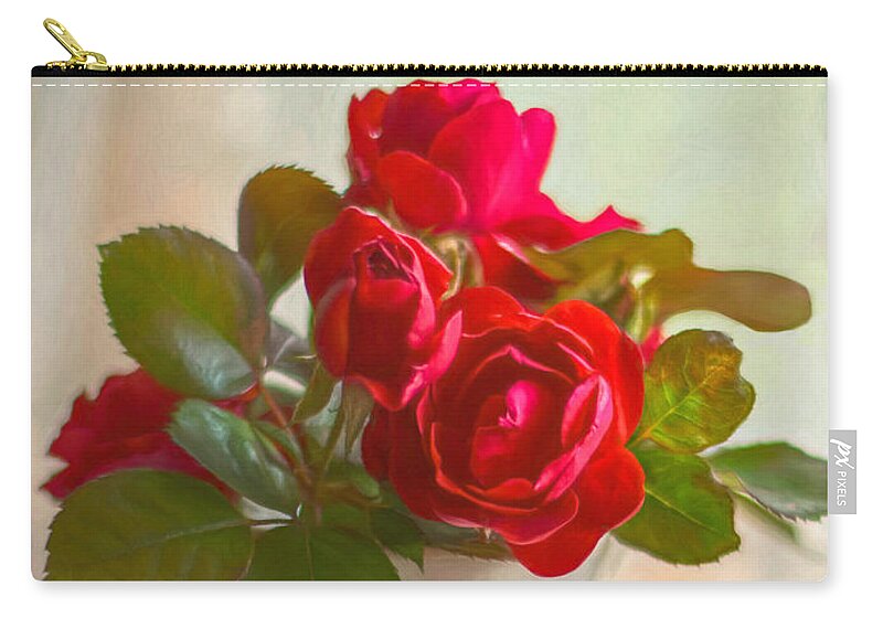 Rose Zip Pouch featuring the photograph Morning Bouquet by Susan Hope Finley