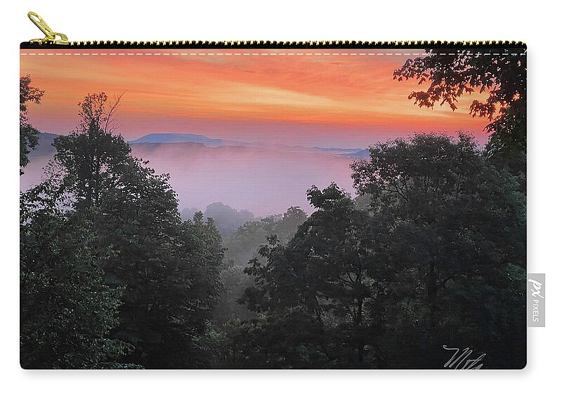 Blue Ridge Parkway Zip Pouch featuring the photograph Morning Fog by Meta Gatschenberger