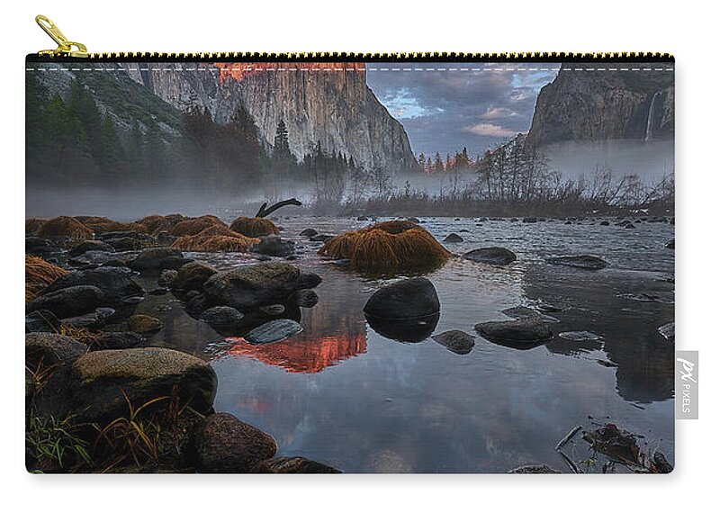 Nature Zip Pouch featuring the photograph Morning In Yosemite Valley by Jon Glaser