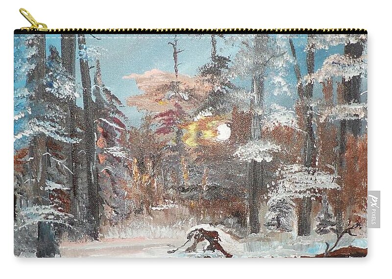 Landscape. Donnsart1 Zip Pouch featuring the painting Morning Is Risen painting # 122 by Donald Northup