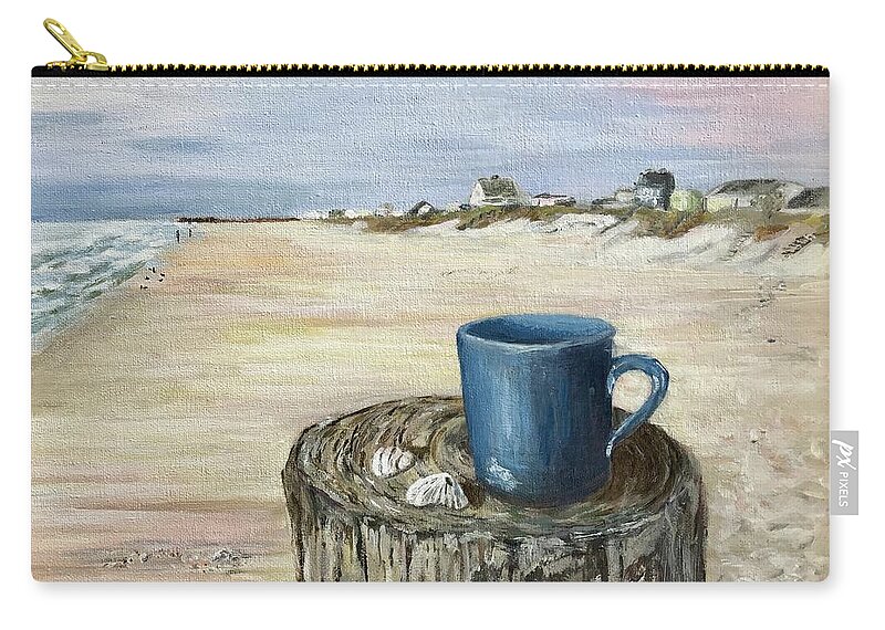 Landscape Zip Pouch featuring the painting Morning Meeting by Deborah Smith