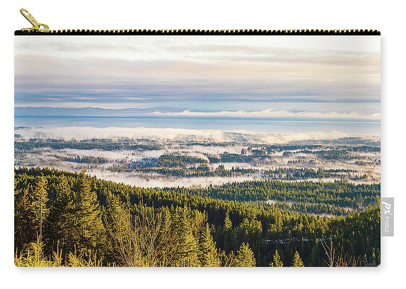 Landscapes Zip Pouch featuring the photograph Morning Mist by Claude Dalley