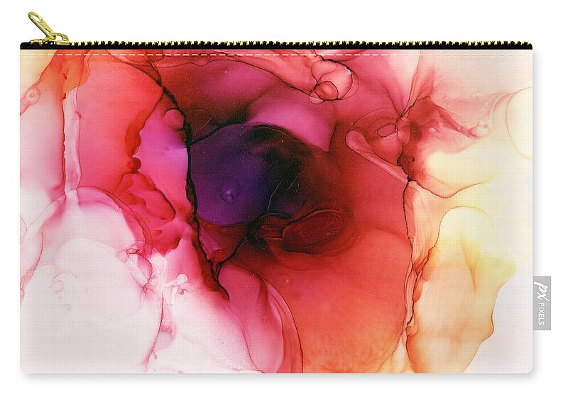Morning Rose Zip Pouch featuring the painting Morning Rose by Daniela Easter