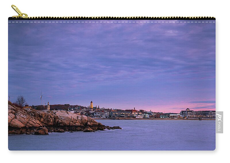 Gloucester Ma. Zip Pouch featuring the photograph Morning View From, Stage Ft. Park by Michael Hubley