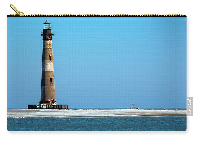 Morris Island Zip Pouch featuring the photograph Morris Island Lighthouse 3 by WAZgriffin Digital